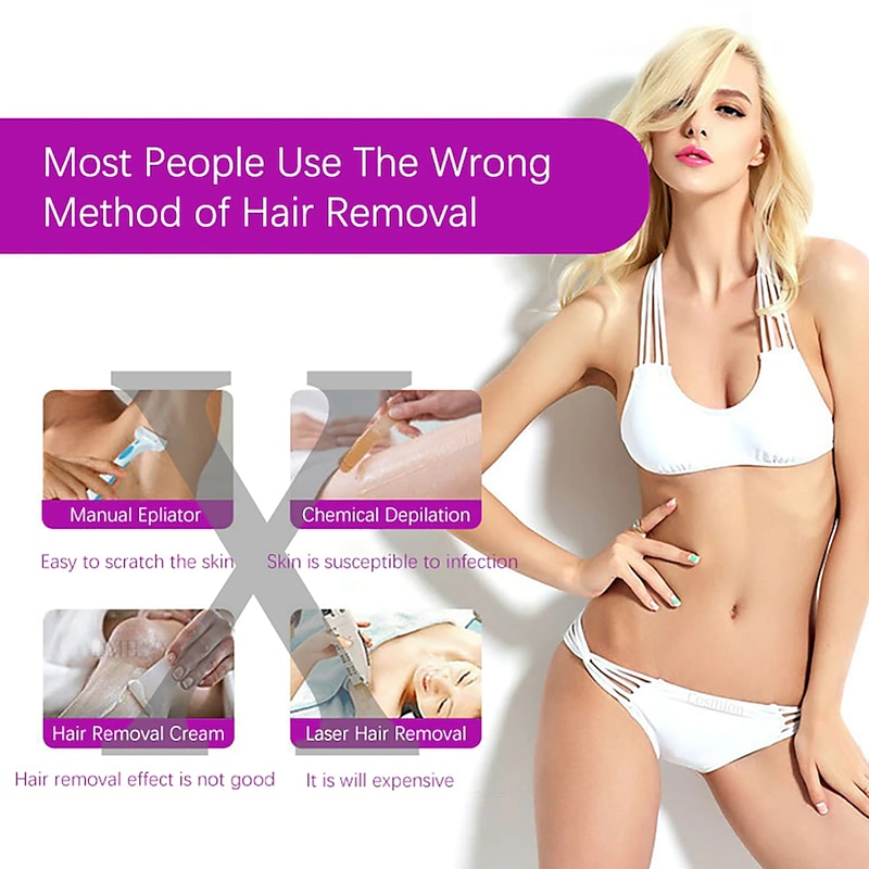 Professional Painless Hair Removal Kit Laser Touch Epilator USB Rechargeable Women Body Face Leg Bikini Hand Shaver Hair Remover2