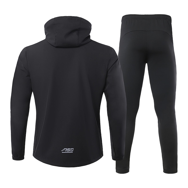 Arsuxeo Men's Cycling Jacket with Pants Long Sleeve Mountain Bike MTB Road Bike Cycling Winter Black Bike Windproof Warm Moisture Wicking Sports Solid Color Clothing Apparel / Advanced / Racing3