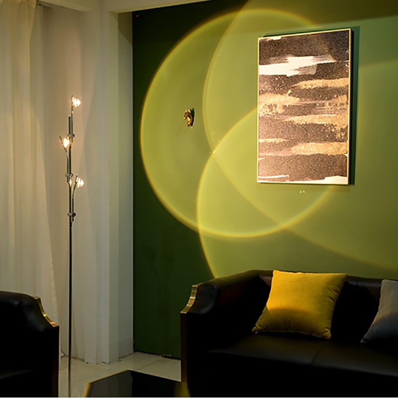 LED Floor Lamp Minimalist creative LED light and shadow floor lamp living room sofa lamp Italian art projection sunset designer floor lamp4
