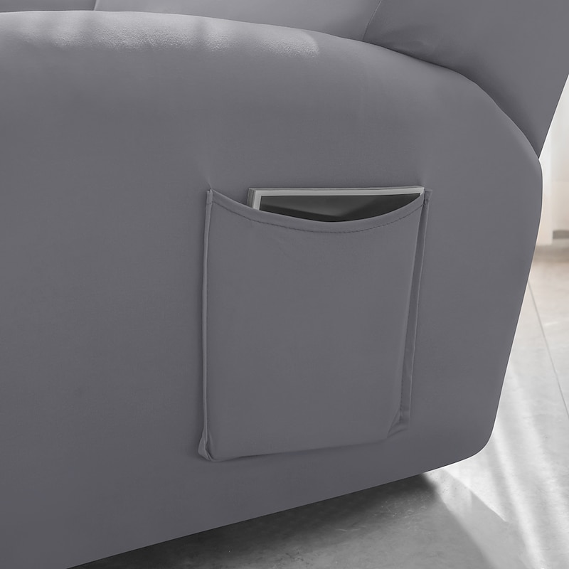 Water Repellent Burgundy Recliner Covers Including Armrest Cover, Backrest Cover Sofa Seat Cover Stretch Spandex Recliner Slipcover with Side Pockets4