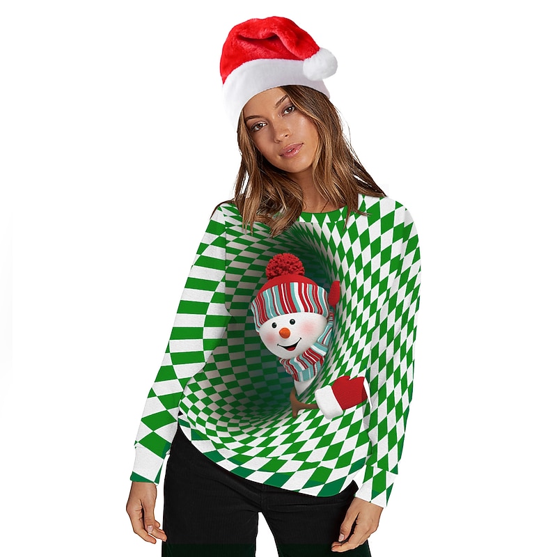 Snowman Ugly Christmas Sweater / Sweatshirt Hoodie Pullover Funny Christmas Sweatshirt Men's Women's Christmas 3D Print Pattern Adults Christmas Carnival Masquerade Christmas Eve Christmas Party Top4