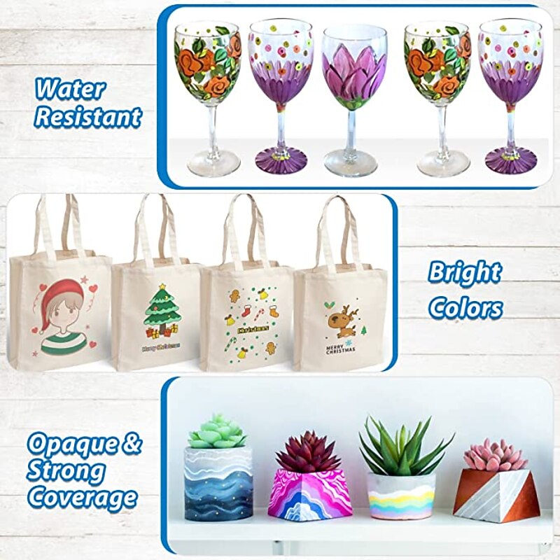 Acrylic Paint Pens Paint Markers for Rock Painting, Canvas, Wood, Glass, Fabric, Metal, Plastic, Arts Crafts Easter Eggs, Pumpkin, Scrapbooking Supplies, Graffiti Markers for Adults Kids3