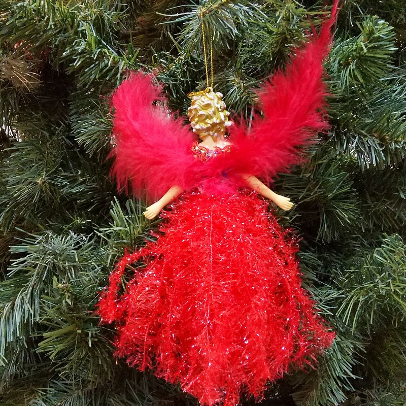 Plush Angel Pendant Nativity Decor Mini Glass Angels Christmas Tree Hanging Christmas Doll Decorations Xmas Angels Ornaments Angels Hanging Ornaments Christmas Theme Angels3