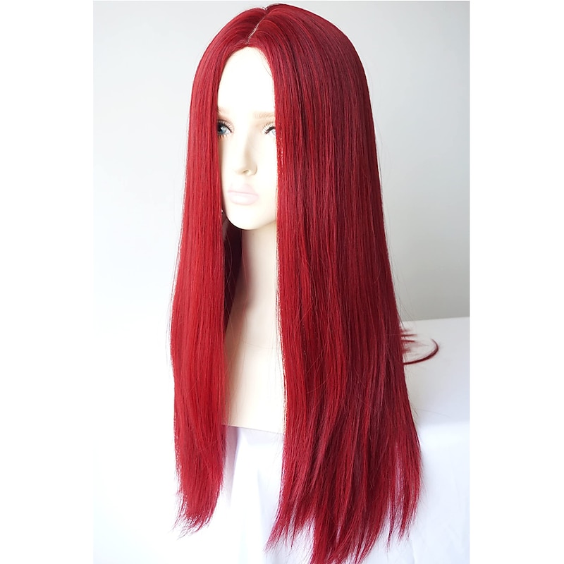 Long Red Straight Wig sally costume wig before Christmas for women and GIRL Synthetic wig Halloween Wigs4
