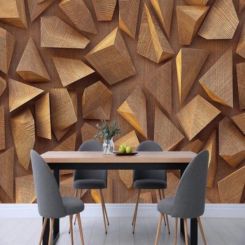 3D Wood Mural Wallpaper Wall Sticker Covering Print Peel and Stick PVC / Vinyl Material Self Adhesive / Adhesive Required Wall Decor Wall Mural for Living Room Bedroom3