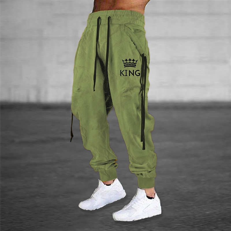 Men's Sweatpants Joggers Trousers Drawstring Side Pockets Elastic Waist Letter Graphic Prints Comfort Breathable Sports Outdoor Casual Daily Terry Streetwear Designer Yellow Orange Micro-elastic4