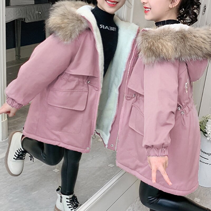 Kids Girls' Parka Letter Active School Coat Outerwear 7-13 Years Fall Pink Red Blue3