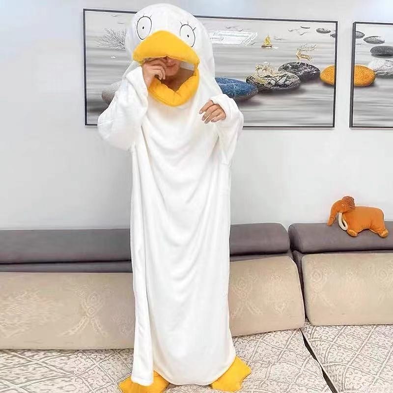 Adults' Animal Nightwear Wearable Blanket Hoodie Duck Onesie Pajamas Kigurumi Pajamas Funny Costume For Men and Women Christmas Carnival Masquerade Cartoon3