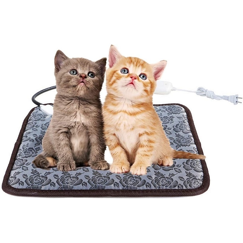 Pet Electric Heating Pad for Dogs & Cats With Anti-bite Steel Cord Waterproof Adjustable Dog Warm Bed Mat Heated Pet Pad 45*45cm2