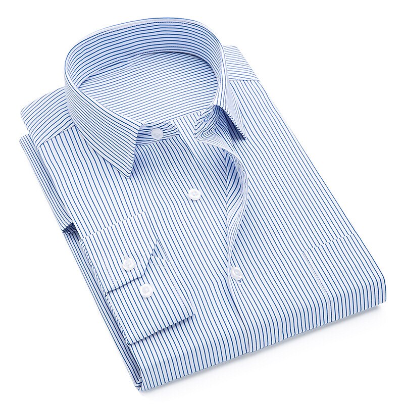 Men's Dress Shirt Striped Shirt Wrinkle Resistant Plaid / Striped / Chevron / Round Wedding Daily Wear Black-White White Royal Blue Blue Long Sleeve Turndown Spring &  Fall Clothing Apparel3