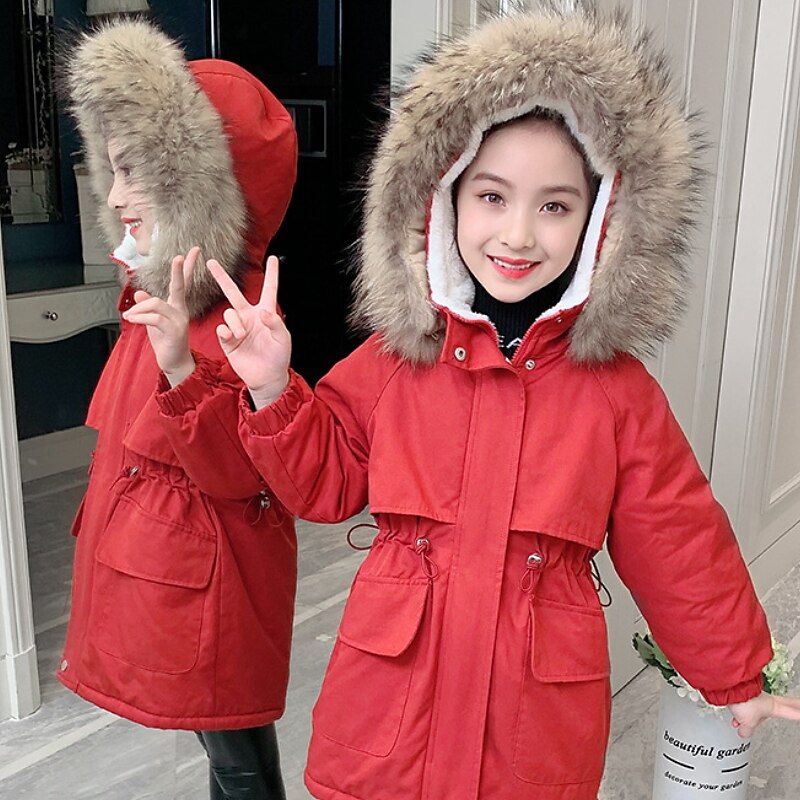 Kids Girls' Parka Letter Active School Coat Outerwear 7-13 Years Fall Pink Red Blue4