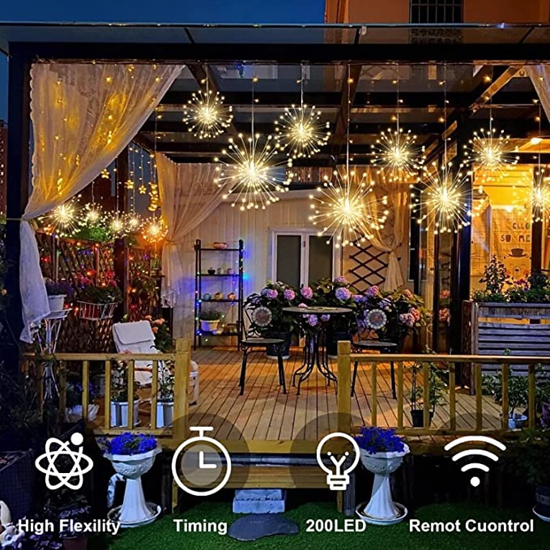 Firework String Lights 480LEDs Christmas Light Outdoor Waterproof USB Powered Remote Control Garden Holiday Wedding Christmas Party Home Decoration2