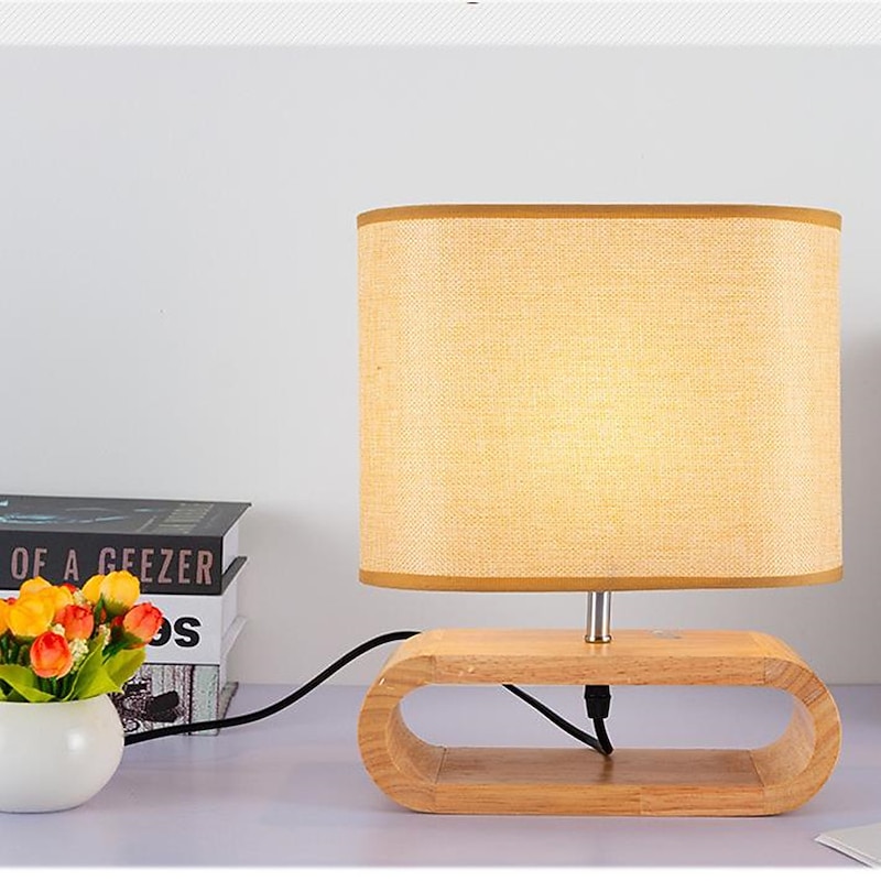 Bedroom Bedside Table Lamp Indoor Nordic Wooden Study Table Lamp2