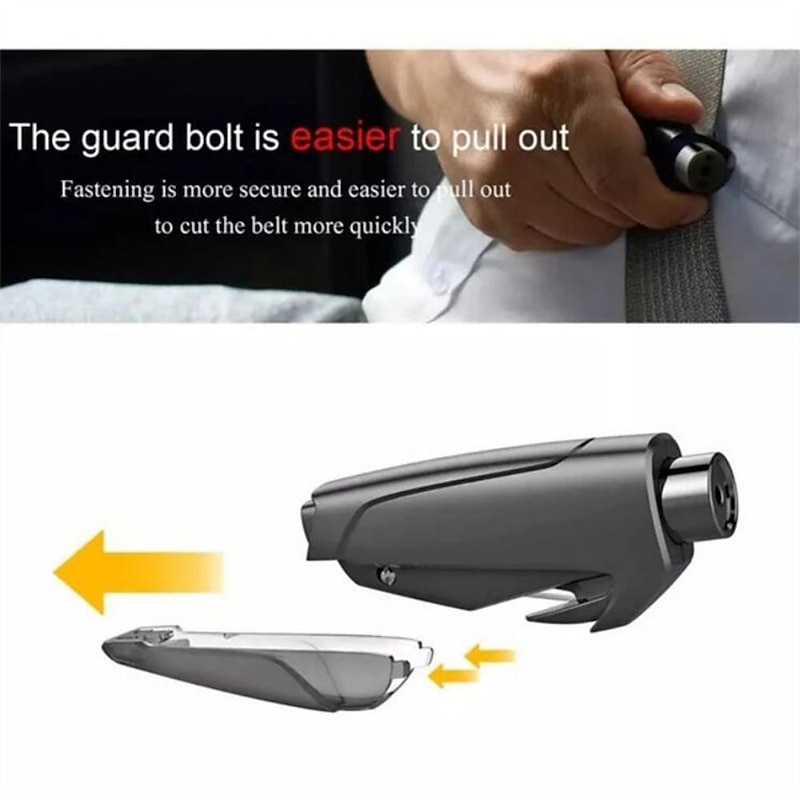 Car Safety Portable Tool Car Safety Hammer Spring Type Escape Hammer Window Breaker Punch Seat Belt Cutter Hammer Key Chain3