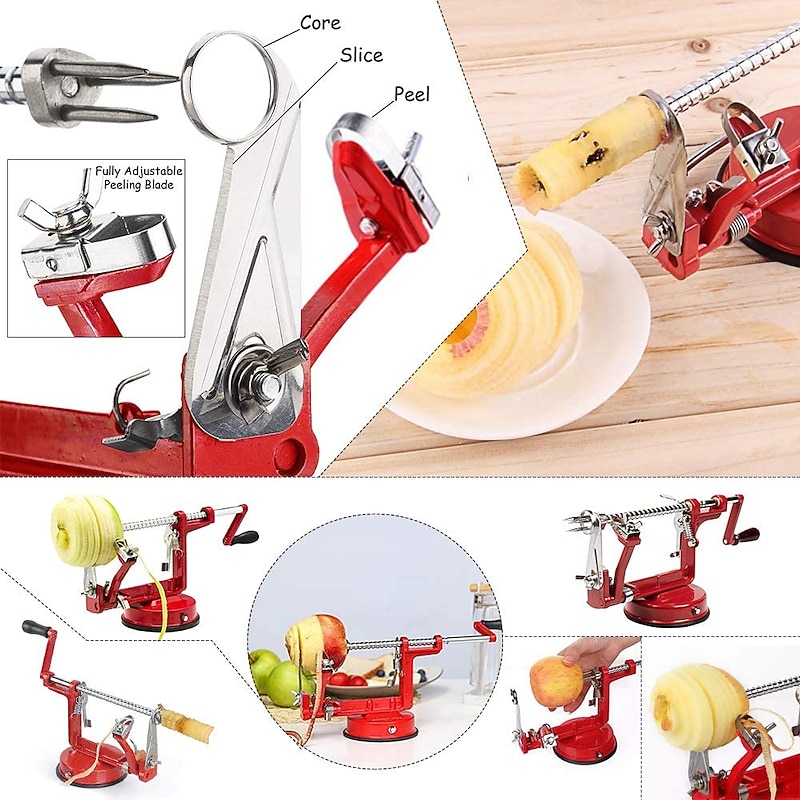 Three in One Multi-Function Hand-cranked Apple Peeler Apple Peeler Fruit Peeler Peeled and Coreless Sliced4