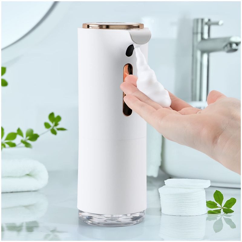 Soap Dispenser, Automatic Foaming Hand Soap Dispenser Touchless Foam Soap Dispenser Rechargeable Bathroom Countertop Soap Pump Xmas Gift 300ml