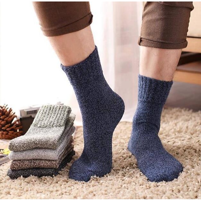 Men's 5 Pairs 5 colors Color Home Office Daily Fall Winter Basic Casual4