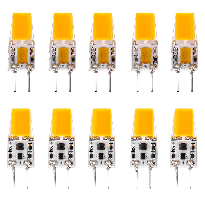 LED Bi-pin Lights 10pcs GY6.35 5W LED Candle Lights LED Corn Lights 500 lm  COB Beads  Warm White White AC/DC 12V Crystal Chandelier Light Source Energy Saving And Environment-Friendly Bulb