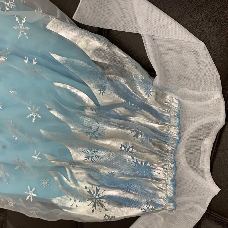 Kids Girls' Frozen Elsa Costume Dress Graphic A Line Dress Performance Pegeant Blue Long Sleeve Princess Beautiful Dresses Fall Winter 2-8 Years3