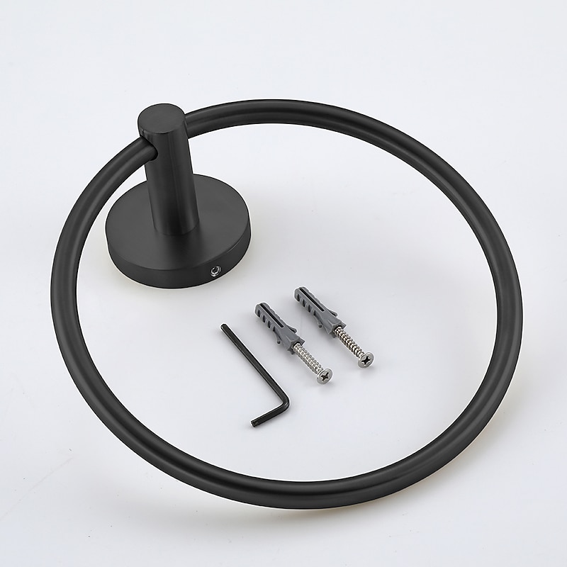 Towel Ring for Bathroom,Stainless Steel Hand Towel Holder Modern Circle Towel Hanger Round Towel Rack Wall Mounted(Black/Chrome/Golden/Brushed Nickel)3