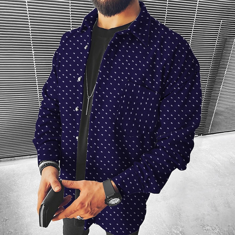 Men's Flannel Shirt Shirt Jacket Overshirt Tartan Street Daily Brown Dark Gray Long Sleeve Turndown Spring &  Fall Clothing Apparel Button-Down3