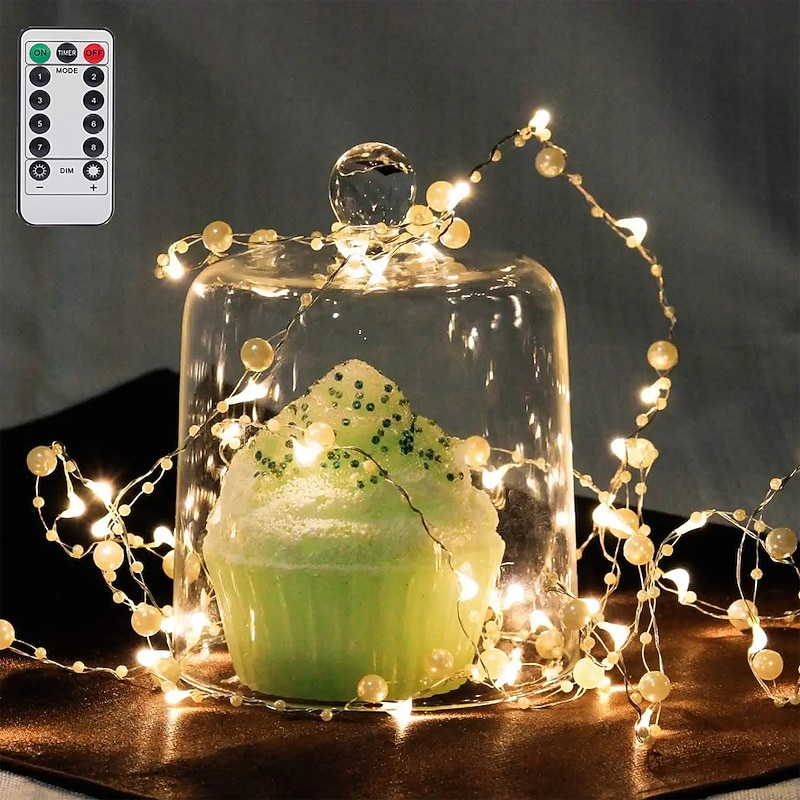 Christmas Red Berry Garland Lights LED Fairy String Lights 5M-50LEDs 3M-30LEDs Christmas Decorations Remote Control Battery Powered 8 Modes Outdoor Waterproof Holiday Lights Birthday Party Decoration2