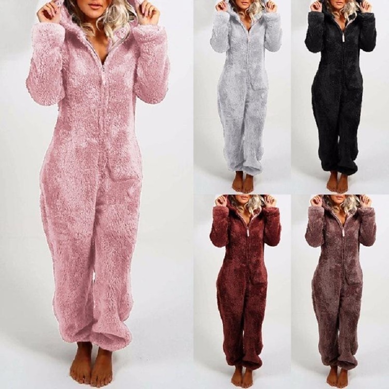 Fleece s Onesies Wearable Blanket Women Jumpsuit Warm Romper Sleepwear One Pieceed Playsuit Loungewear