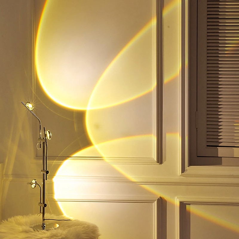 LED Floor Lamp Minimalist creative LED light and shadow floor lamp living room sofa lamp Italian art projection sunset designer floor lamp3