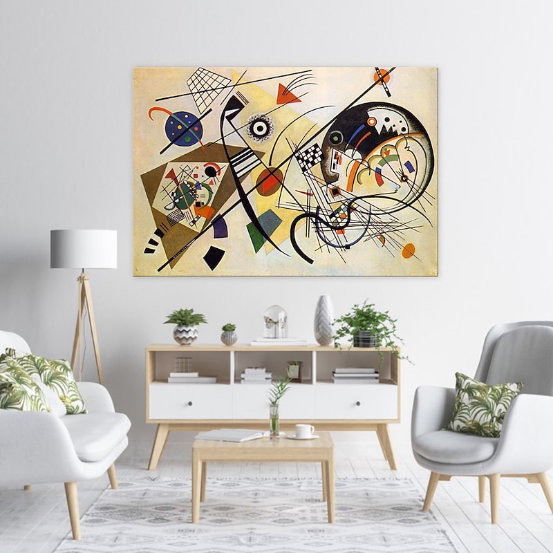 Handmade Oil Painting Canvas Wall Art Decoration Kandinsky Style Abstract for Home Decor Rolled Frameless Unstretched Painting
