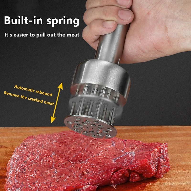 304 Stainless Steel Loose Meat Needle Meat Tenderizer Household Quick Insert Beef Artifact Loose Meat Hammer Steak Kitchen Tool2