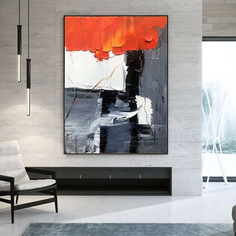 Handmade Oil Painting Canvas Wall Art Decor Abstract Knife Painting Landscape Black For Home Decor Rolled Frameless Unstretched Painting4