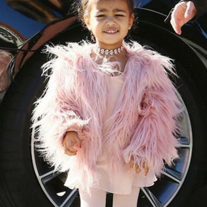 Toddler Girls' Faux Fur Coat Solid Color Active School Coat Outerwear 7-13 Years Winter Biege Green Black