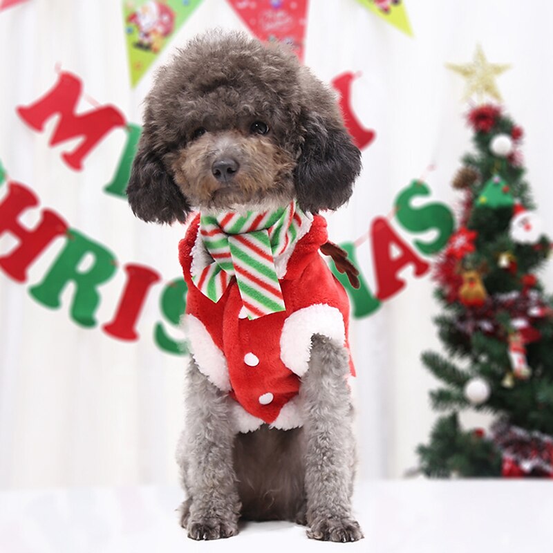 Dog Costume,Dog Cat Vest Solid Colored Adorable Stylish Ordinary Casual Daily Outdoor Christmas Winter Dog Clothes Puppy Clothes Dog Outfits Warm Red Costume Cat Costume3