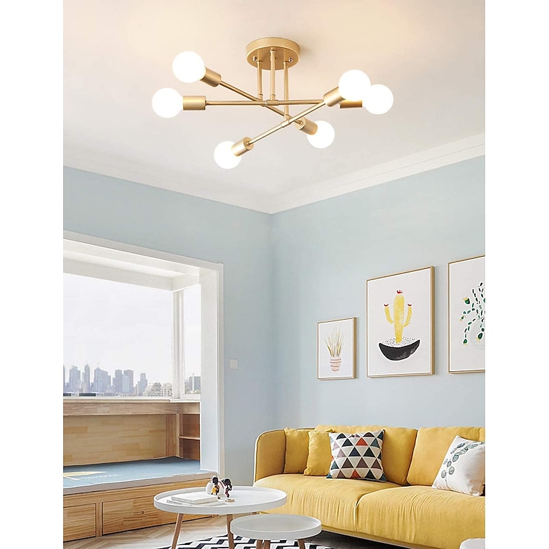 6-Light 70 cm Sputnik Design Cluster Design Chandeliers Metal Industrial Painted Finishes Contemporary Traditional / Classic 110-120V 220-240V / CE Certified4