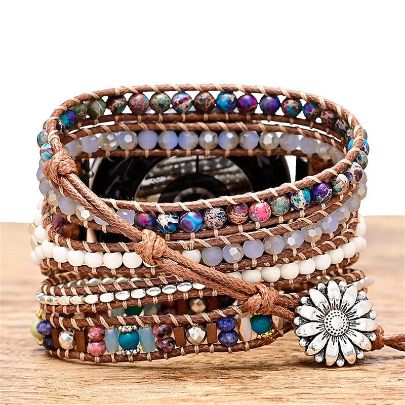 Watch Band for Samsung Galaxy Watch 5 40/44mm Watch 4 Classic 42/46mm Watch 4 40/44mm Watch 3 45mm Watch 46mm Fabric Replacement  Strap Handmade Multilayer Braided Jewelry Bracelet Wristband4