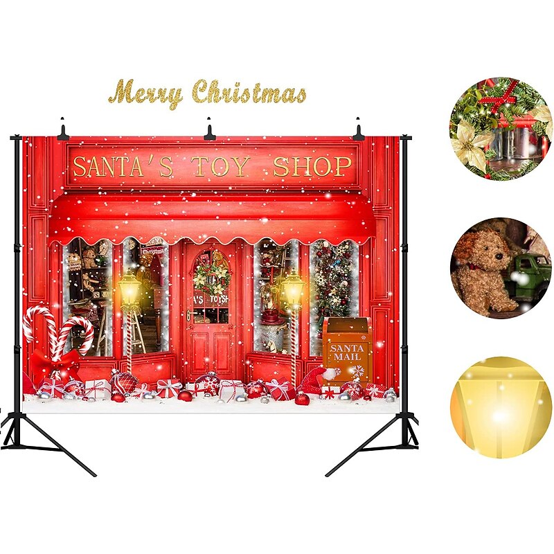 Christmas Decorations Holiday Party Wall Tapestry Xmas Photography Background Art Decor Blanket Hanging Home Bedroom Living Room Santa Claus Tree Snowman Elk Snowflake Candle Gift Fireplace3