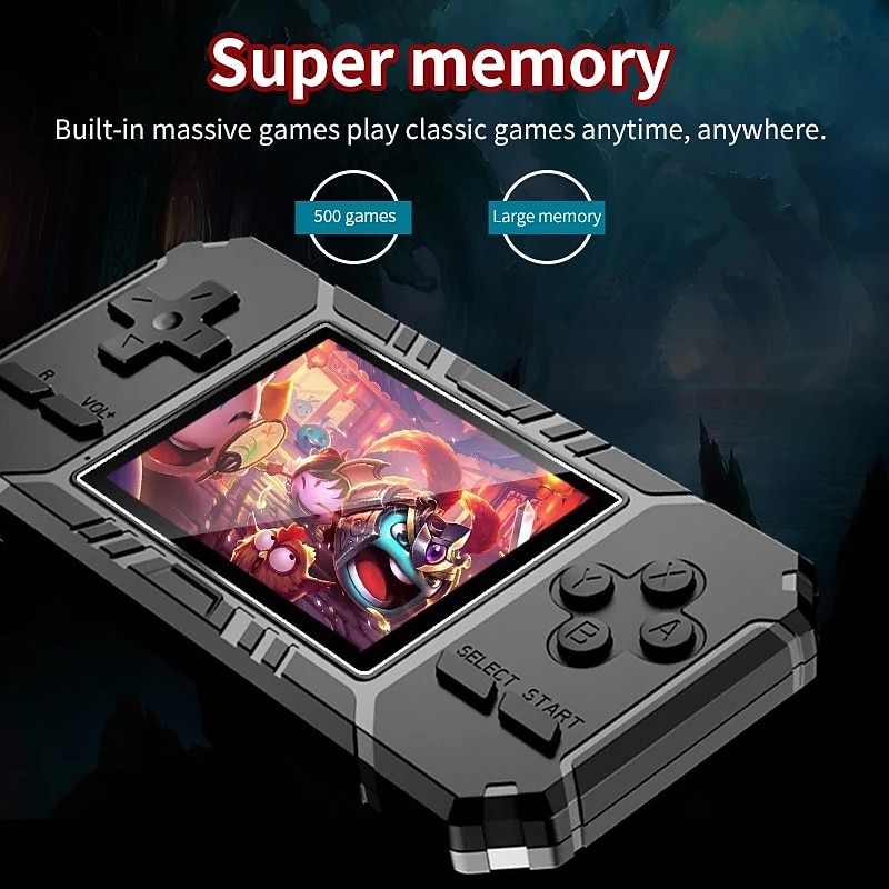 Handheld Retro Game Console,Retro Portable Mini Handheld Game Console 8-Bit 3.0 Inch Color LCD Game Player Built-in 520 Games4