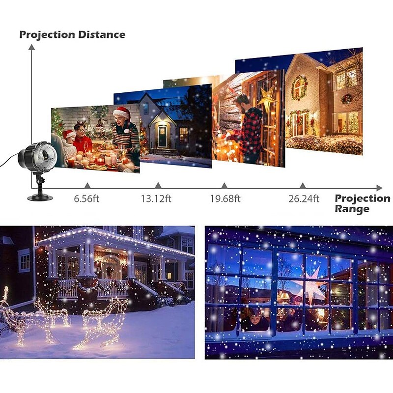 Christmas Projector Waterproof Remote Control 16 Patterns High-definition Projection Effects Indoor and Outdoor Festival Garden Decorative Lights Low Voltage Safety3
