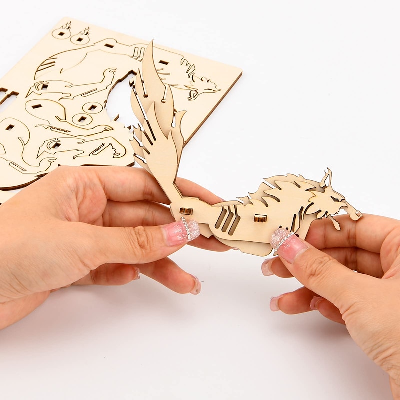 3D Wooden Puzzles Animal Model - Collectibles Wooden Model Kits for Adults Desk Display Gift for Boys/Girls(5 pcs)2