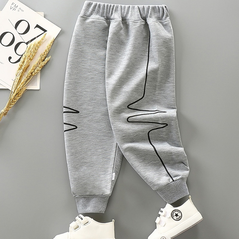 Kids Boys Sweatpants Trousers Solid Color Pants School Cotton Sports Daily Black Navy Blue Dark Gray2