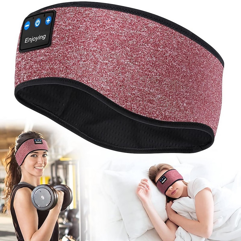 Sleep Headphones Bluetooth Headband Wireless Music Eye Mask Thin Stereo Speakers Mic Handsfree Music Earbuds for Side Sleepers Running Insomnia Travel Yoga Sleeping Band