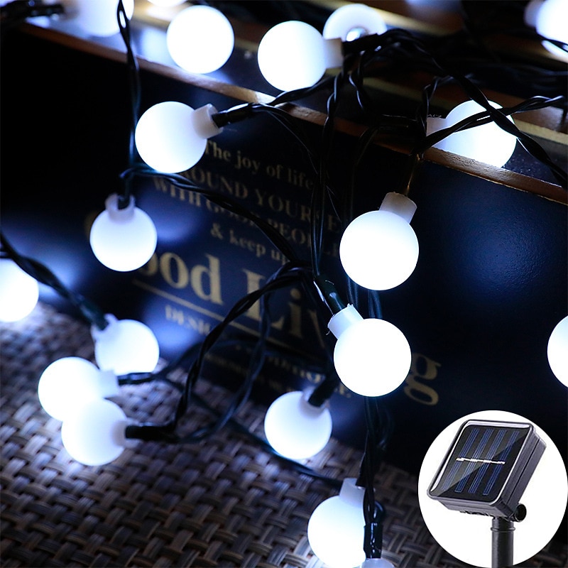 Mini Globe String Lights Solar LED Fairy String Lights Waterproof 12M 7M 6.5M 8 Modes Lighting Outdoor Garden Decoration Light Christmas Tree Hanging Lights Balcony Yard Wedding Party Holiday Decor3