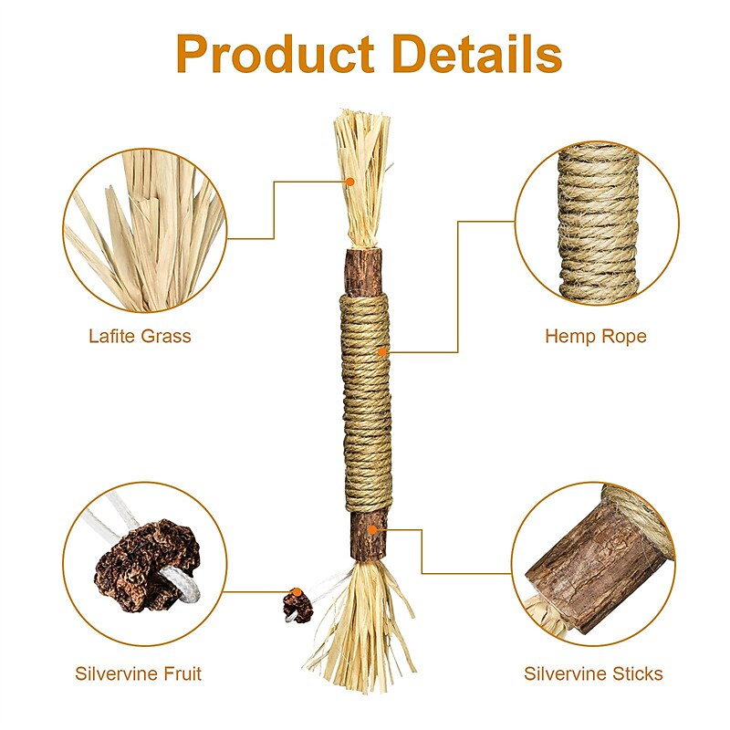 3 Pack Silvervine Sticks Cat Toys for Indoor Cats Interactive Silvervine for Cats Catnip Toys for Indoor Cats Chew Toy for Cat Teeth Cleaning Kitten Teething3