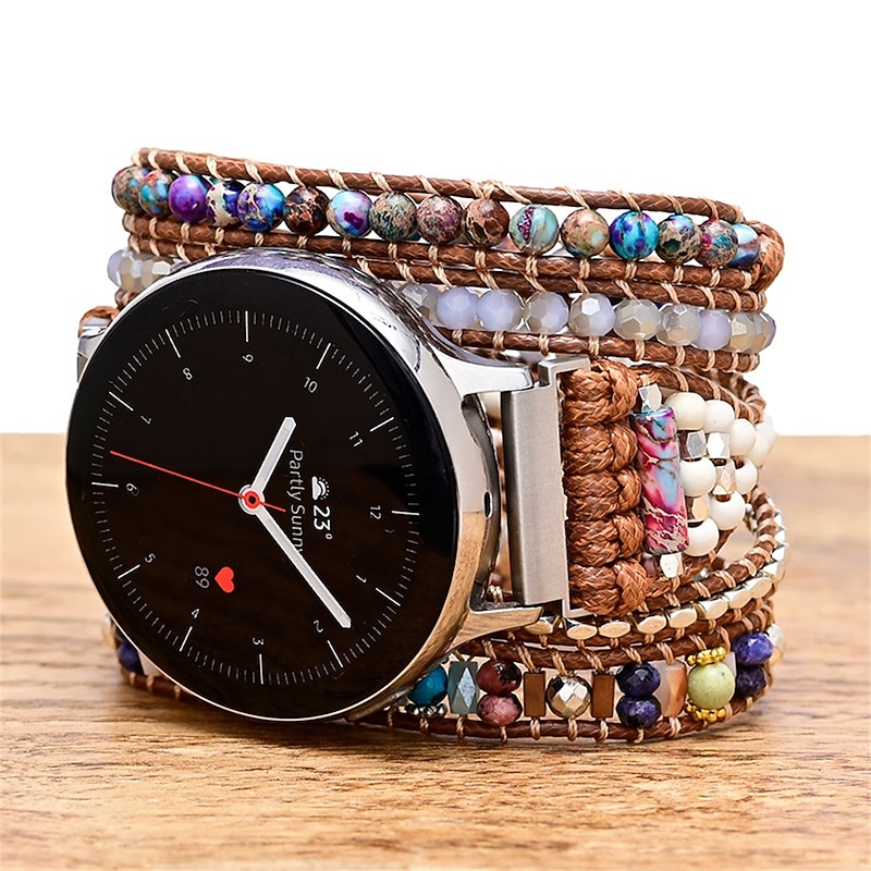 Watch Band for Samsung Galaxy Watch 5 40/44mm Watch 4 Classic 42/46mm Watch 4 40/44mm Watch 3 45mm Watch 46mm Fabric Replacement  Strap Handmade Multilayer Braided Jewelry Bracelet Wristband