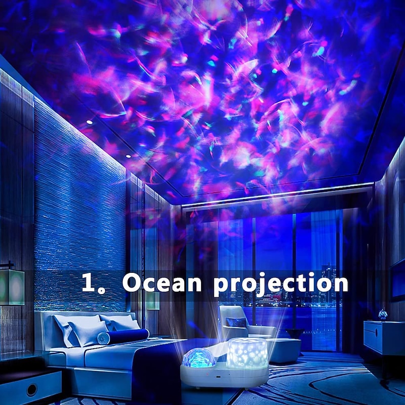 Ocean Light Projector Jellyfish Lamp for Bedroom 360 Degree Rotating Night Lights Projector 6 Colors Double-Layer Stereo Projection Effect Galaxy Projection Night Light Kids Toys Birthday4