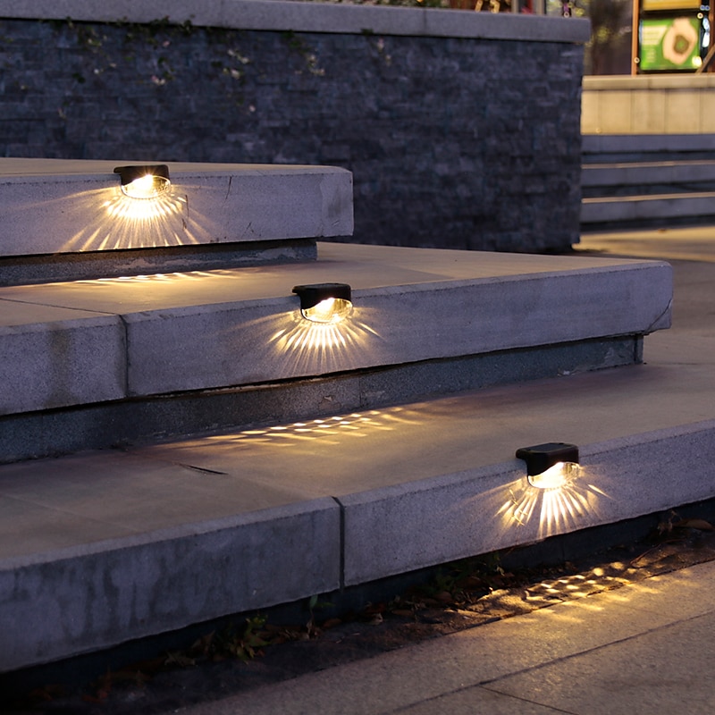 4pcs Solar Step Lights Outdoor Waterproof Smart Control Sensor Fence Stair Light Garden Outdoor Fence Courtyard Deck Walkway Decoration Solar Lamp2