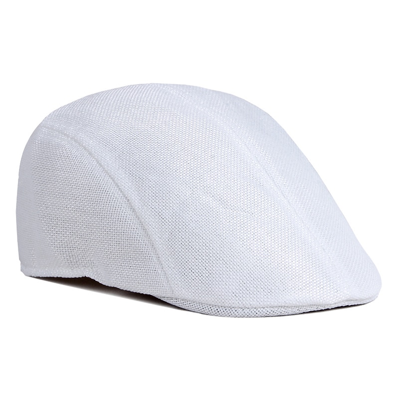Men's Flat Cap Black White Polyester Pure Color Simple 1920s Fashion Holiday Street Dailywear Weekend Pure Color Portable Comfort Fashion4