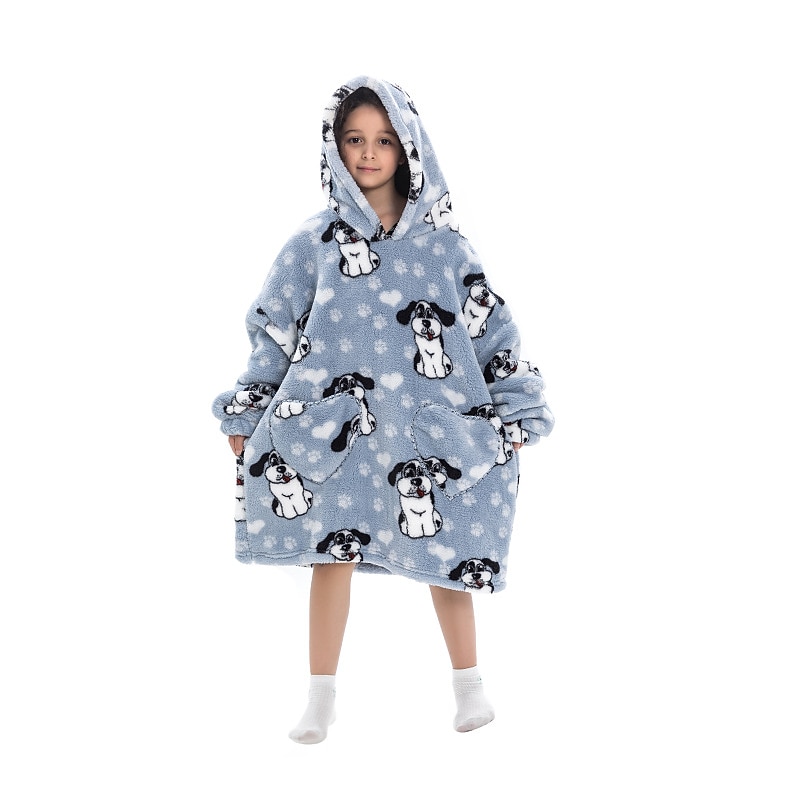Kid's Adults' Character Oversized Hoodie Blanket Wearable Blanket With Pocket Dinosaur Zebra Hippo Onesie Pajamas Kigurumi Pajamas For Men and Women Boys and Girls Carnival Masquerade Cartoon2