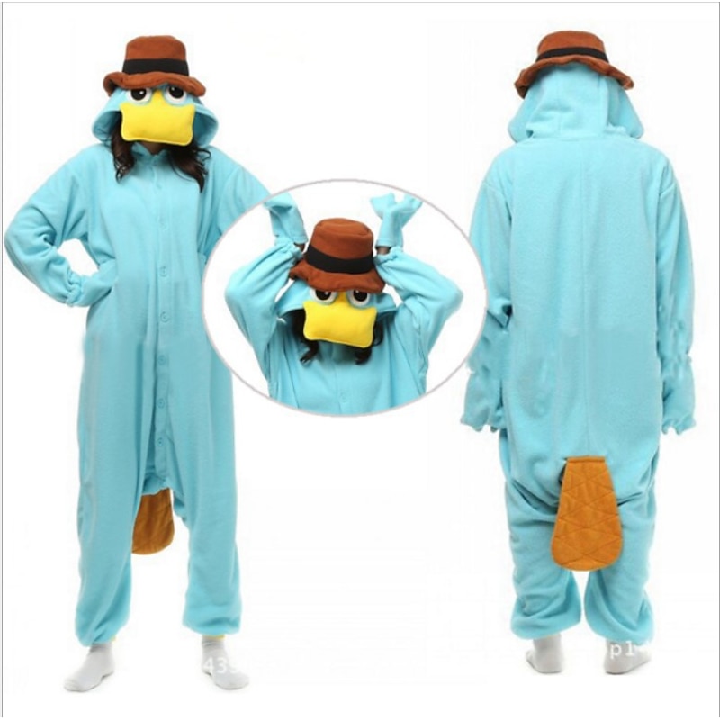 Adults' Character Nightwear Onesie Costume Carnival Costume Duck Onesie Pajamas Kigurumi Pajamas For Men and Women Carnival Cartoon