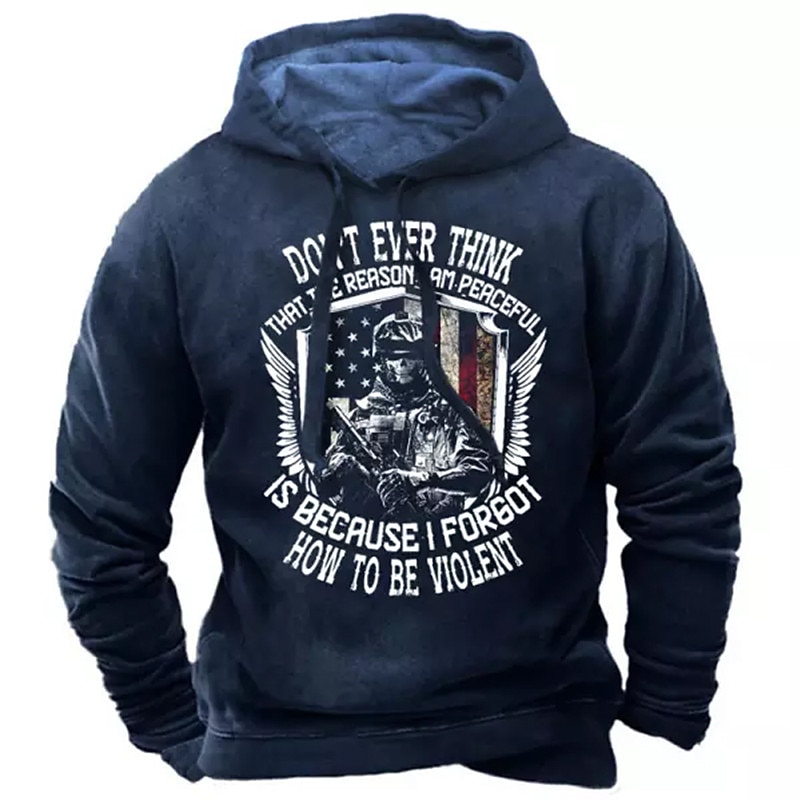 Men's Graphic Prints National Flag Hoodie Hoodies Sweatshirt Streetwear Designer Long Sleeve Hooded Daily Sports Black Navy Blue Print Spring &  Fall Designer2